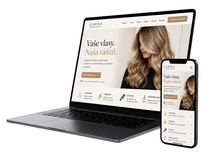 Web pre kaderníctvo na notebooku a mobile